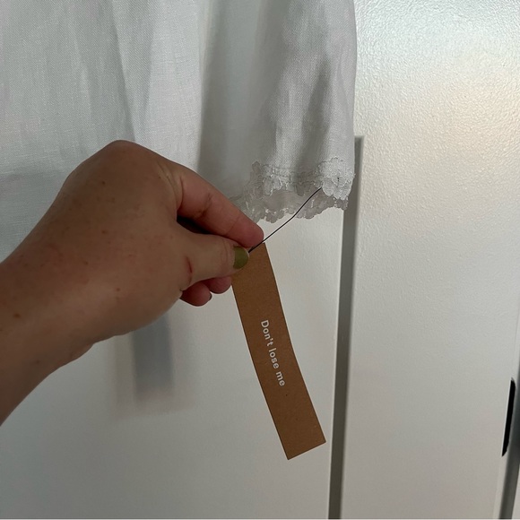 NWT Reformation Anabella Linen Top Es sz 18 - Picture 7 of 12